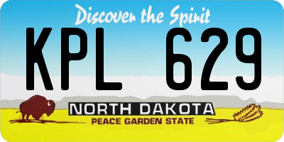 ND license plate KPL629
