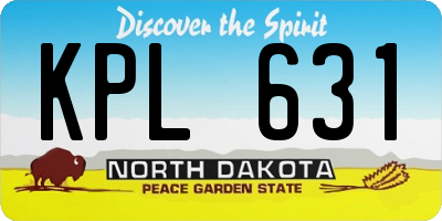 ND license plate KPL631