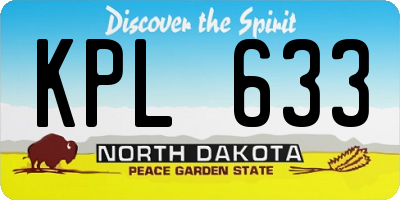 ND license plate KPL633