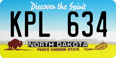 ND license plate KPL634