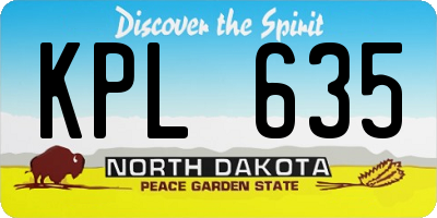 ND license plate KPL635