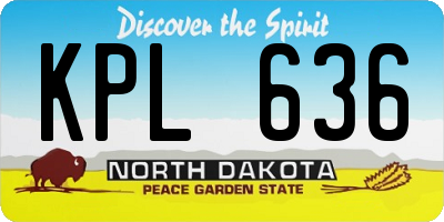 ND license plate KPL636
