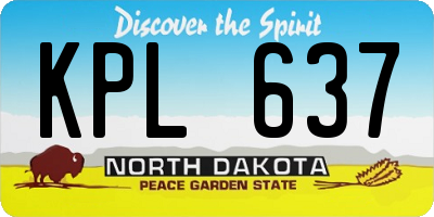 ND license plate KPL637