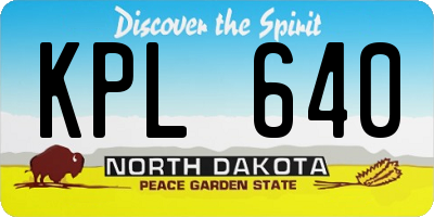 ND license plate KPL640