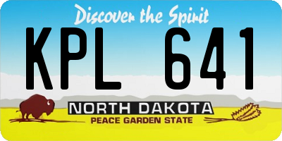 ND license plate KPL641
