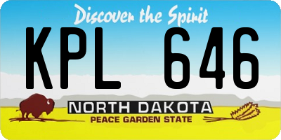 ND license plate KPL646