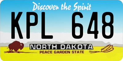 ND license plate KPL648