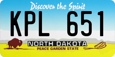 ND license plate KPL651