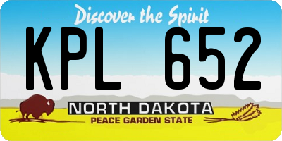 ND license plate KPL652