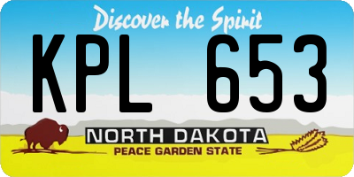 ND license plate KPL653