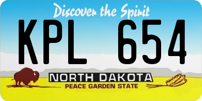 ND license plate KPL654