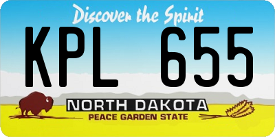 ND license plate KPL655