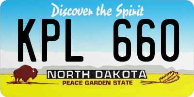 ND license plate KPL660