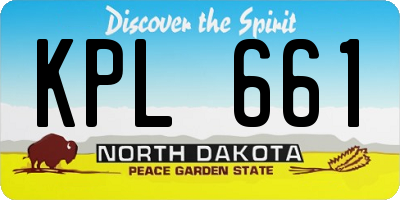 ND license plate KPL661