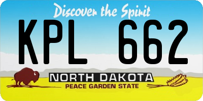 ND license plate KPL662
