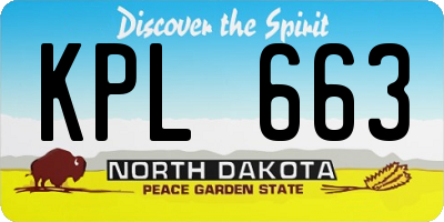 ND license plate KPL663
