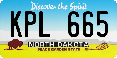 ND license plate KPL665