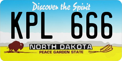 ND license plate KPL666