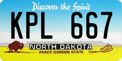 ND license plate KPL667