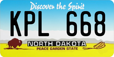 ND license plate KPL668