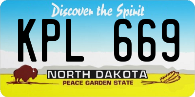 ND license plate KPL669