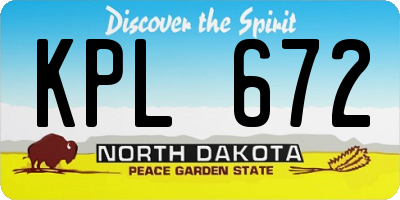 ND license plate KPL672