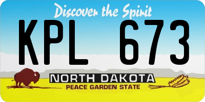 ND license plate KPL673