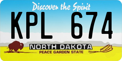 ND license plate KPL674