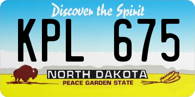 ND license plate KPL675