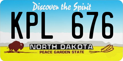 ND license plate KPL676