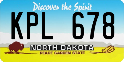 ND license plate KPL678