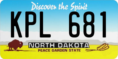 ND license plate KPL681