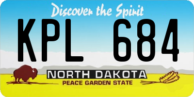 ND license plate KPL684