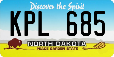 ND license plate KPL685
