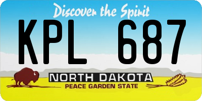 ND license plate KPL687