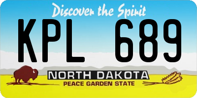 ND license plate KPL689
