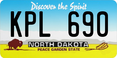 ND license plate KPL690