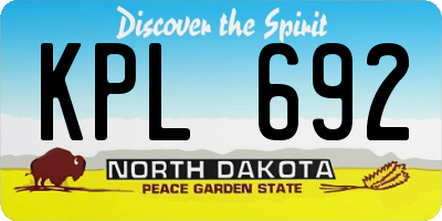 ND license plate KPL692