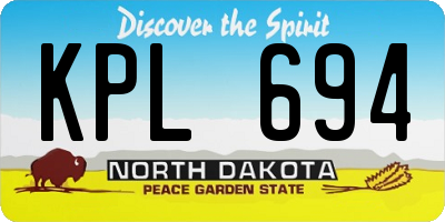 ND license plate KPL694