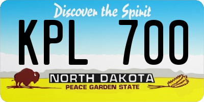 ND license plate KPL700