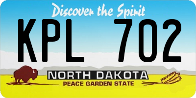 ND license plate KPL702