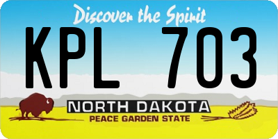 ND license plate KPL703
