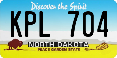 ND license plate KPL704