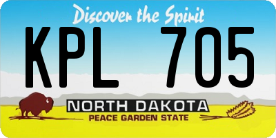 ND license plate KPL705