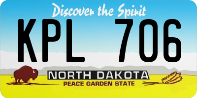 ND license plate KPL706
