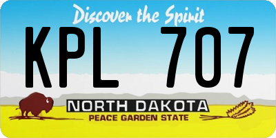 ND license plate KPL707