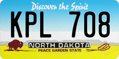 ND license plate KPL708