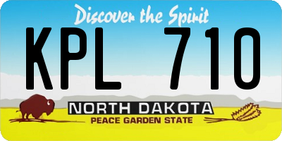 ND license plate KPL710
