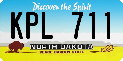 ND license plate KPL711