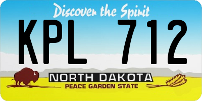 ND license plate KPL712